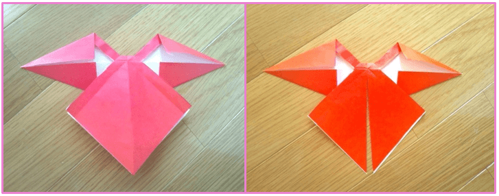 クリスマスオーナメント手作り折り紙　リボンの折り方7